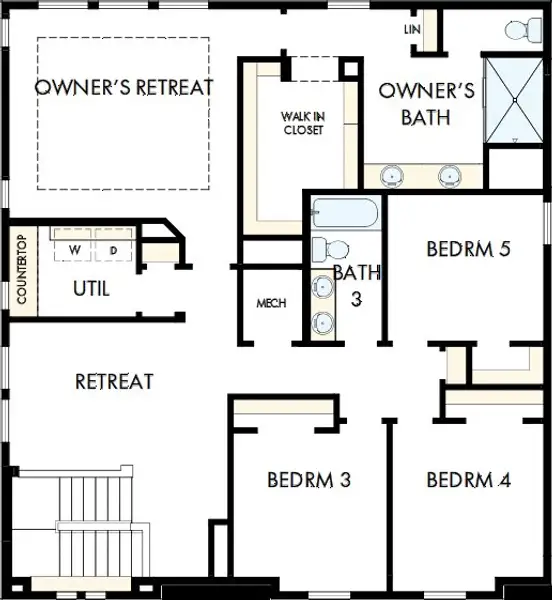 2D floor plan layout of this home in Lakeview Crossing – Tradition Series, Sarasota, FL (Image 3).