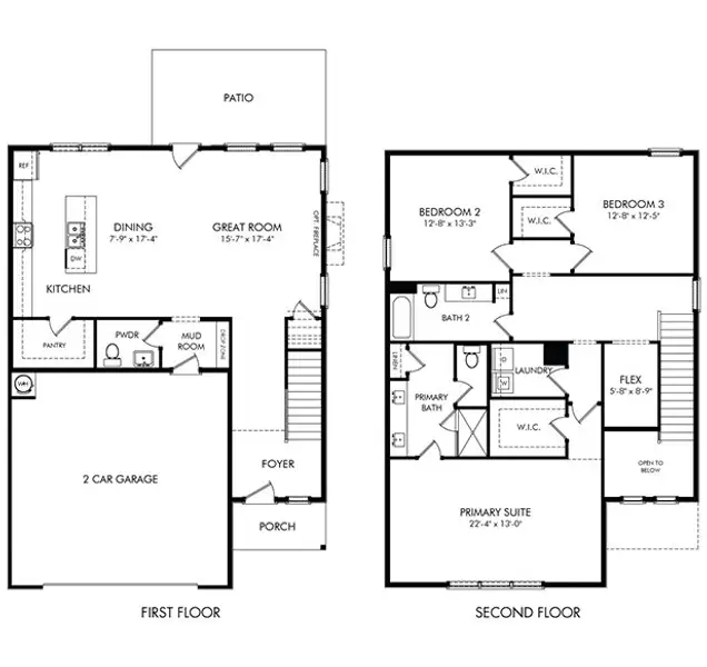 2D floor plan layout of this home in Sycamore Grove, Murfreesboro, TN (Image 3).