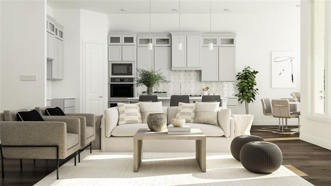 Living room featuring hardwood / wood-style floors