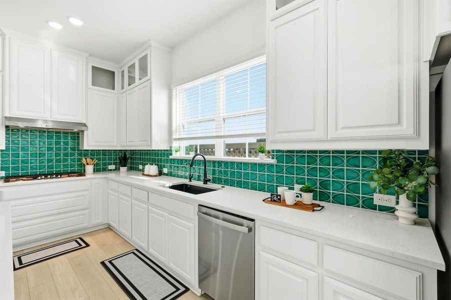 Furnished interior view inside a new home in Pecan Square - Gardens, Northlake (Image 18). Furnished interior view inside a new home in Pecan Square - Gardens, Northlake (Image 18).