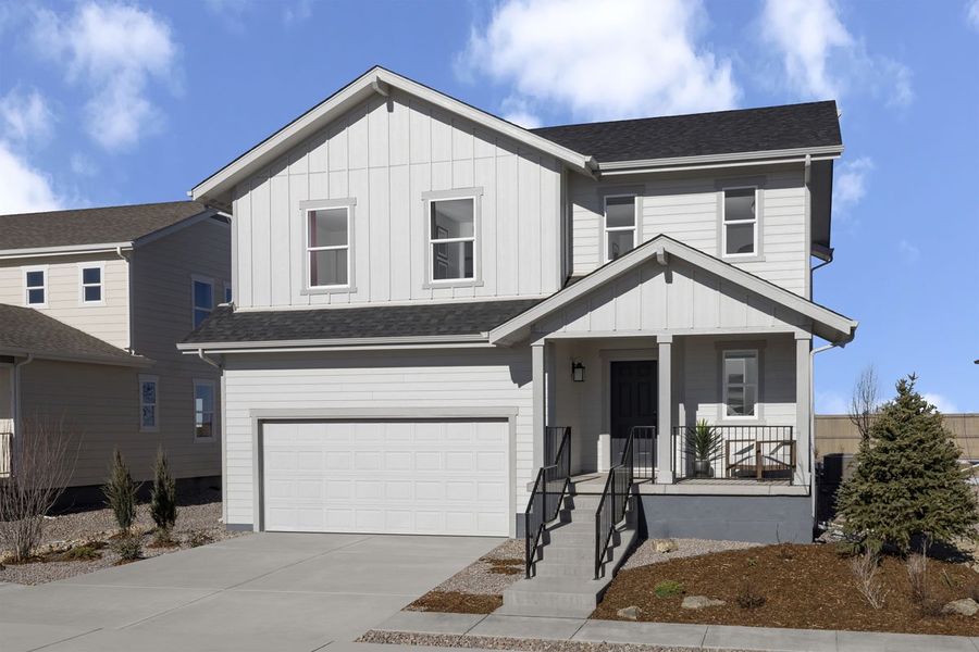 Representative exterior photo of a completed home built from the 1925 Modeled by KB Home in Bennett Crossing Classic, Bennett, CO (Image 10).