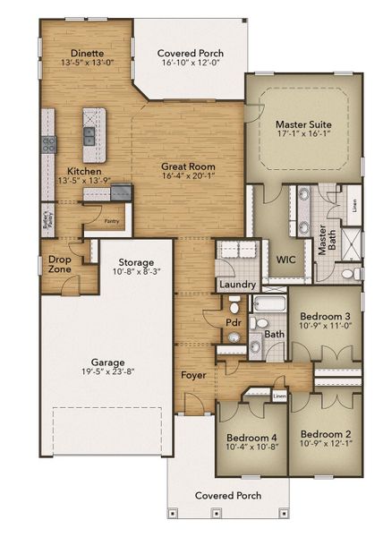 2D floor plan layout for the The Oceanside by Chesapeake Homes in Bridgewater - Shorehaven Village, Little River, SC (Image 5).
