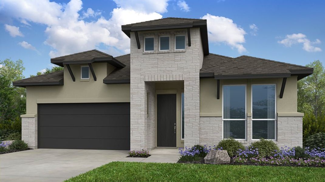 Representative exterior photo of a completed home built from the Burnet by Taylor Morrison in Village Grove, Dripping Springs, TX (Image 19).
