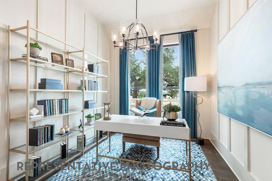 Furnished interior view inside a new home in Wolf Ranch, Georgetown (Image 17).