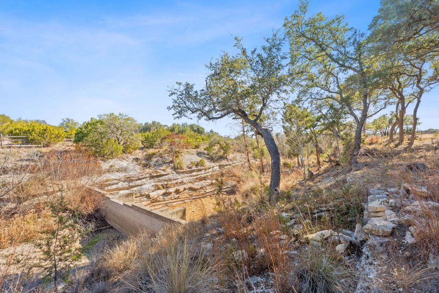 The creek is low right now, with the drought we have had however, there is still water in part of it