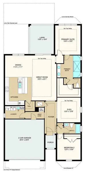 2D floor plan layout of this home in Esplanade at Tradition, Port St. Lucie, FL (Image 2). 2D floor plan layout of this home in Esplanade at Tradition, Port St. Lucie, FL (Image 2).