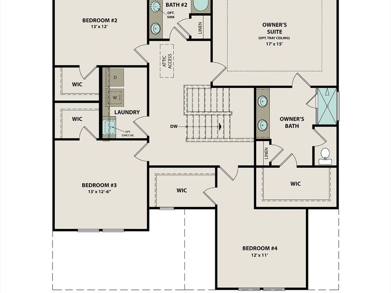 2D floor plan layout of this home in Woods Crossing, Gallatin, TN (Image 6).