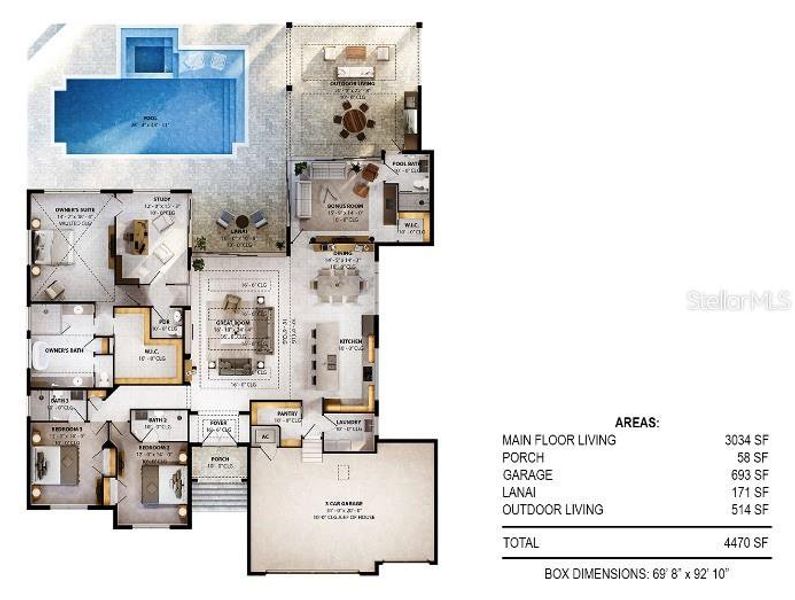 2D floor plan layout of this home in , Sarasota, FL (Image 3).