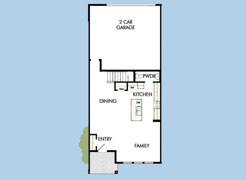 2D floor plan layout of this home in Westerly Park at Wildlight - Courtyard Collection, Yulee, FL (Image 3).