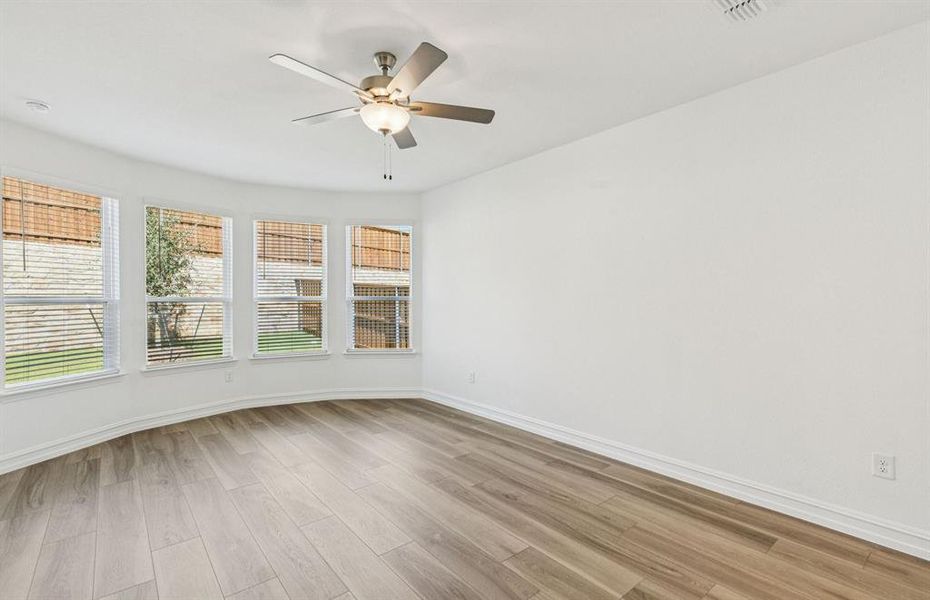 Spacious owner's suite highlighted by large windows Spacious owner's suite highlighted by large windows