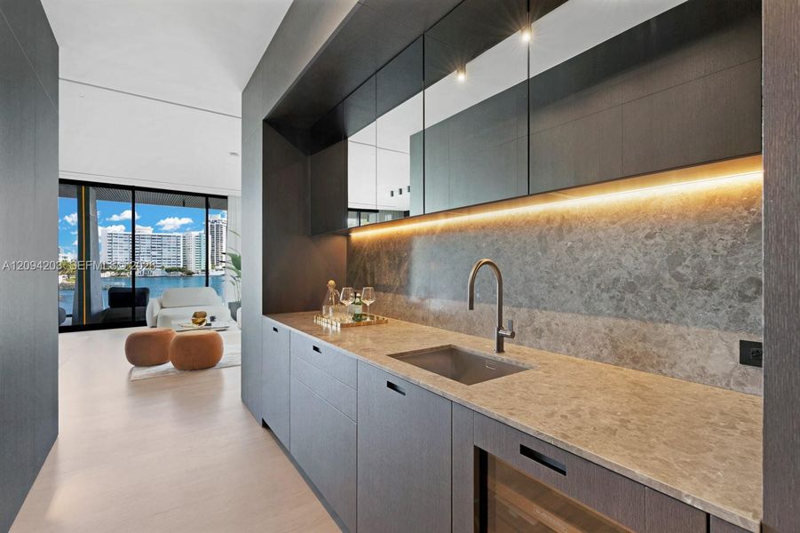 Furnished interior view inside a new home in , Miami Beach (Image 10).