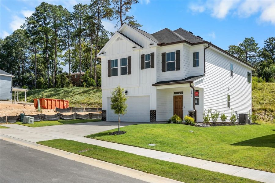 Front exterior of a new home in Forrest Bluff, North Augusta, SC, highlighting curb appeal (Image 22).