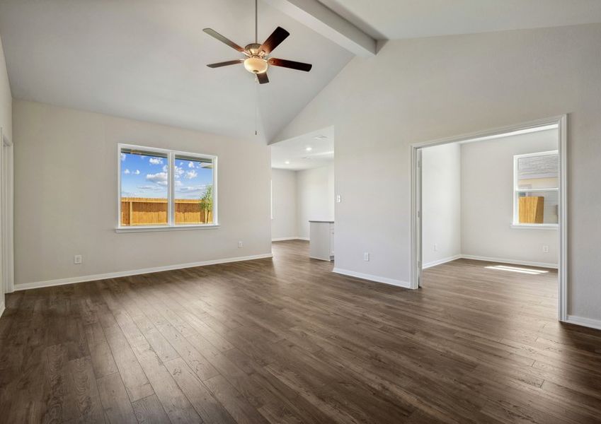 Open-concept entertaining space