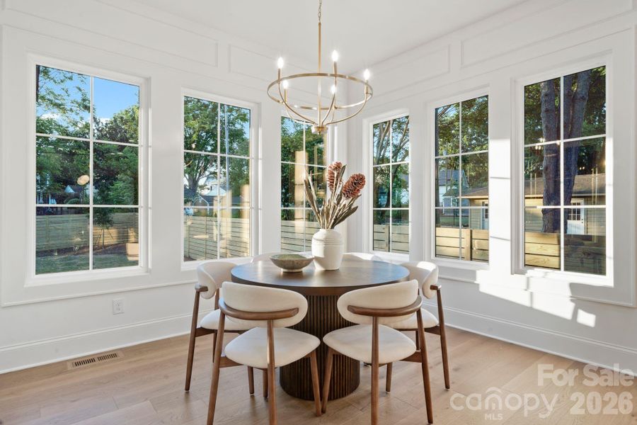 Sun-soaked dining area