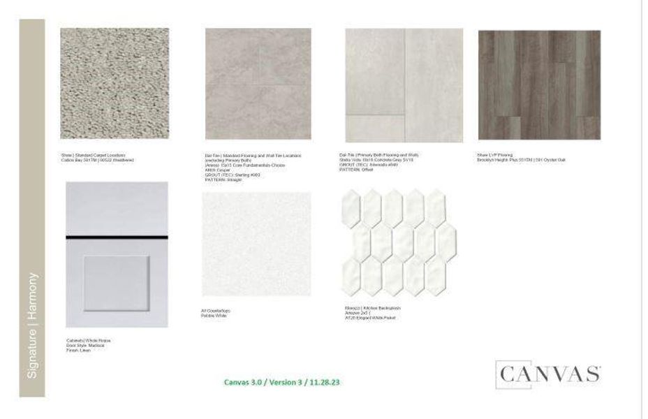 Design Selections.  Home is under construction and selections are subject to change