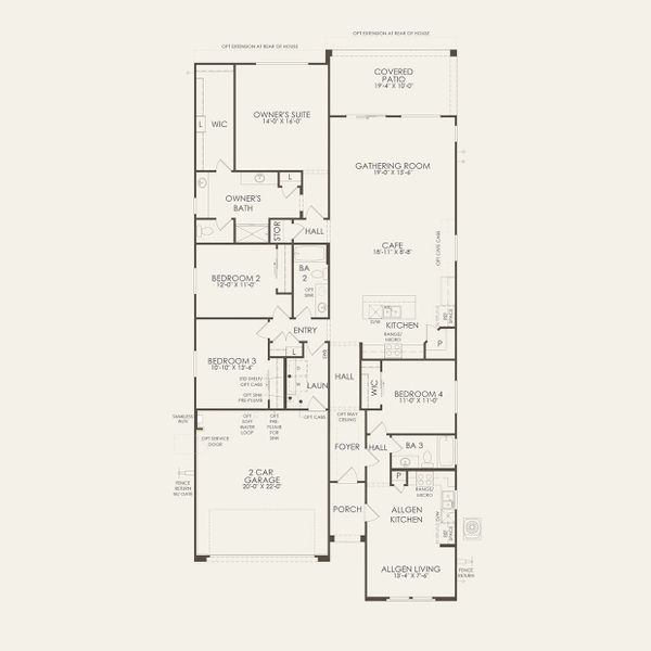 2D floor plan layout of this home in Jorde Farms, Queen Creek, AZ (Image 3).