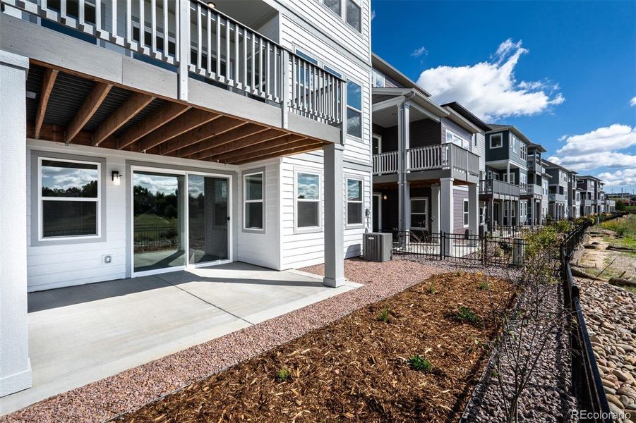 Exterior details and patio area of a home in Trailside at Cottonwood Creek, Colorado Springs (Image 3).
