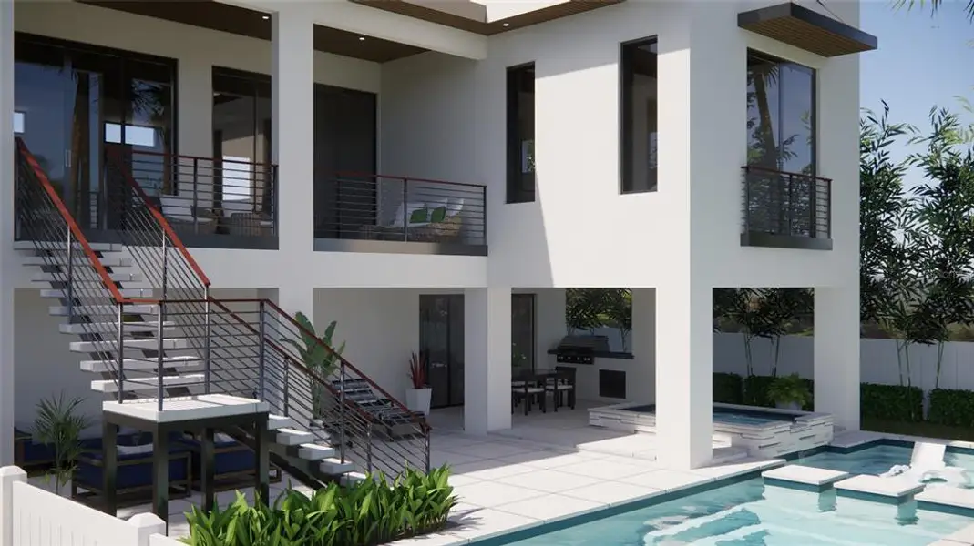 Exterior details and patio area of a home in , Clearwater Beach (Image 3). Exterior details and patio area of a home in , Clearwater Beach (Image 3).