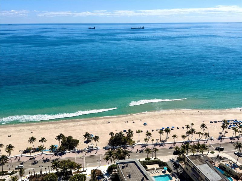 Ocean View from Balcony Living Area