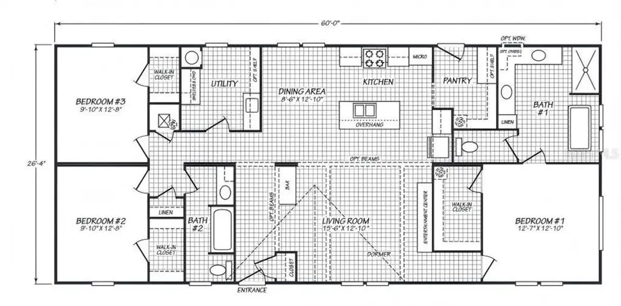 2D floor plan layout of this home in , Zephyrhills, FL (Image 3).