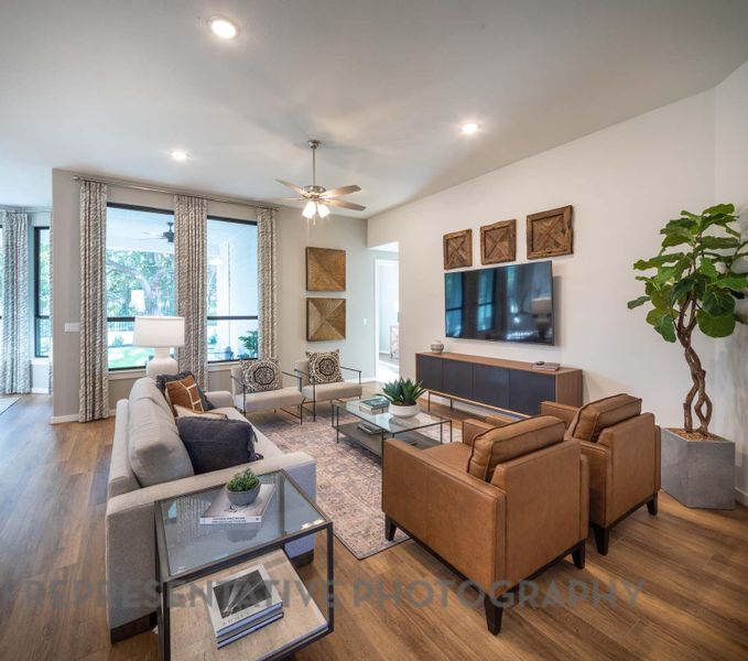 Furnished interior view inside a new home in 6 Creeks at Waterridge, Kyle (Image 3).