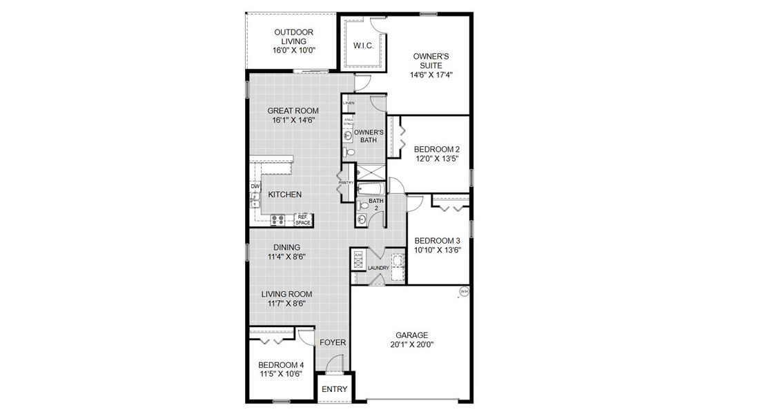 2D floor plan layout of this home in Citrus Ridge, Lake Wales, FL (Image 4).