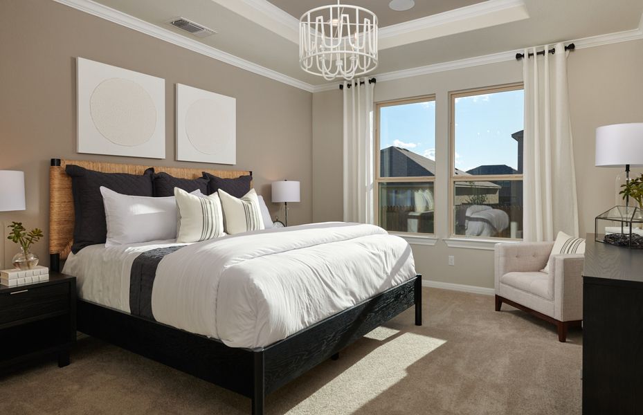 Furnished interior in a model home at Summerlyn in Leander (Image 27).