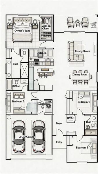 2D floor plan layout of this home in , Ocala, FL (Image 5). 2D floor plan layout of this home in , Ocala, FL (Image 5).