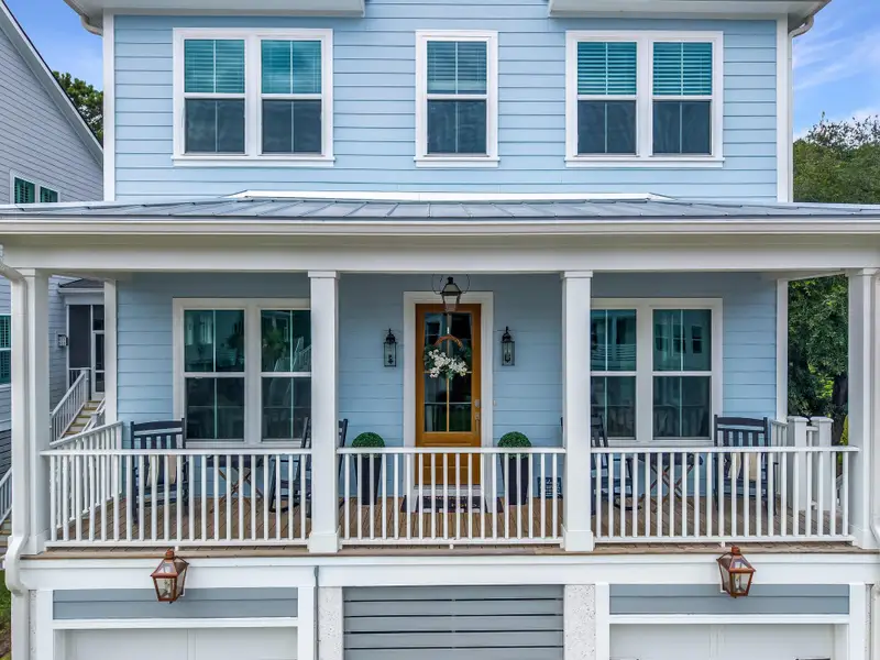 Exterior details and patio area of a home in Overlook at Copahee Sound, Awendaw (Image 4).