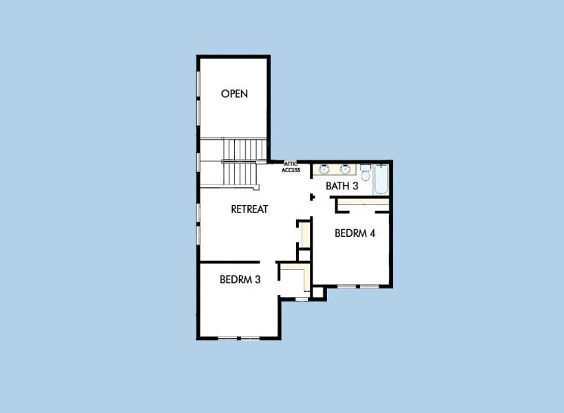 2D floor plan layout for the The Mccamey by David Weekley Homes in Briggs Ranch – Signature Legacy Series, San Antonio, TX (Image 4).