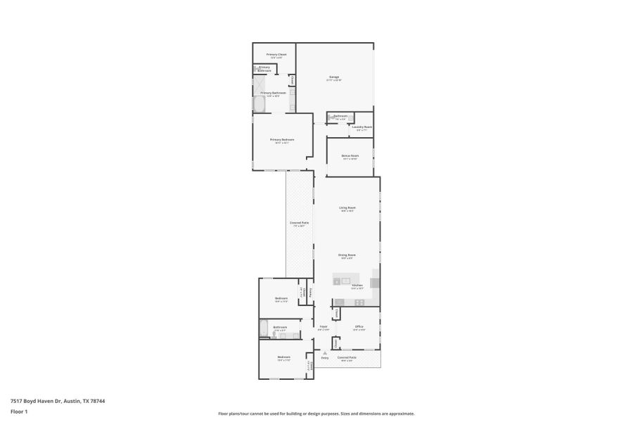 2D floor plan layout of this home in Easton Park, Austin, TX (Image 4).