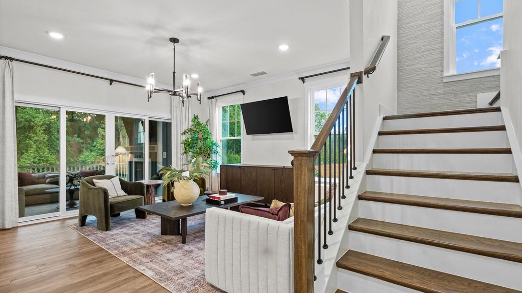 Representative furnished interior of a home built from the Pelham by DRB Homes in Station Pointe, Angier (Image 9).