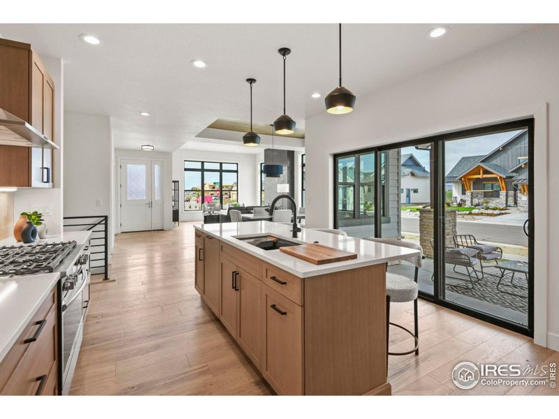 Integrated kitchen to patio layout enhances functionality and invites effortless outdoor living