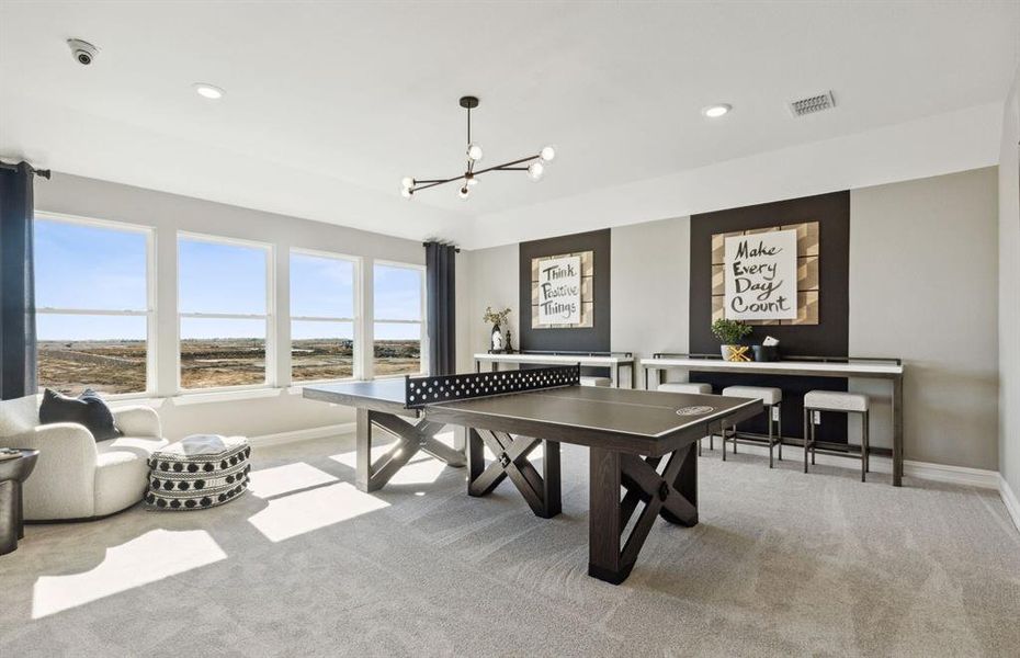 *Model Representation - Spacious game room on second level
