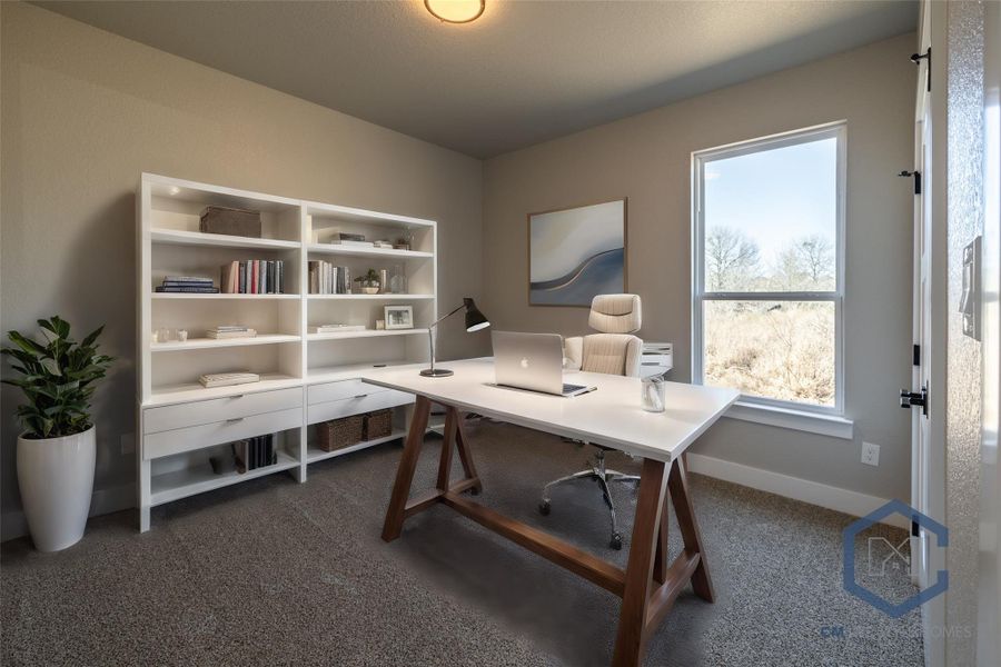 digitally enhanced/virtually staged as an office digitally enhanced/virtually staged as an office