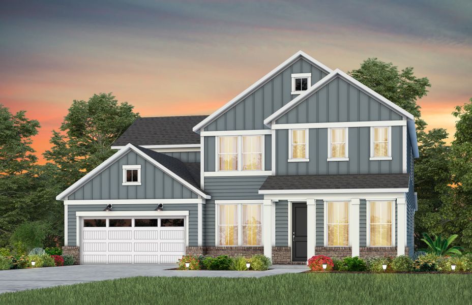 Representative exterior photo of a completed home built from the Merino by Pulte Homes in The Retreat at Carolina Ridge, Harrisburg, NC (Image 6).