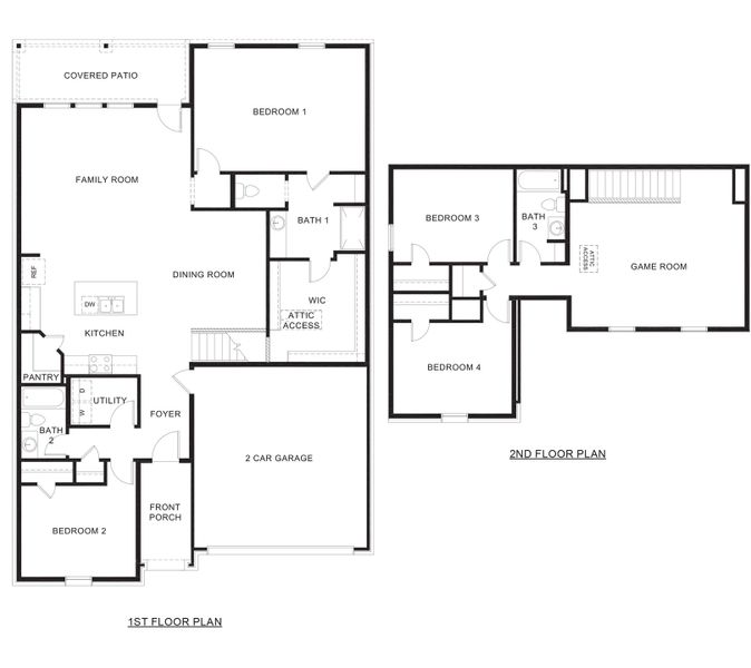 2D floor plan layout for the Ozark by D.R. Horton in Whitewing Trails, Princeton, TX (Image 3).
