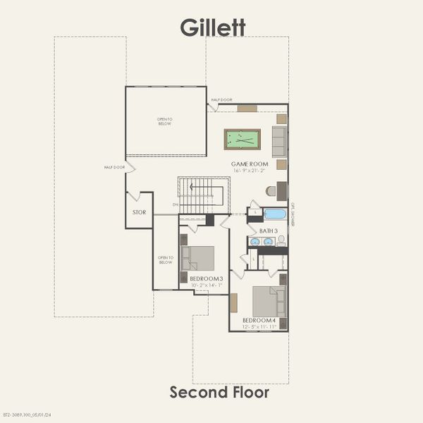 2D floor plan layout for the Gillett by Pulte Homes in Mission Hills, Garland, TX (Image 5). 2D floor plan layout for the Gillett by Pulte Homes in Mission Hills, Garland, TX (Image 5).
