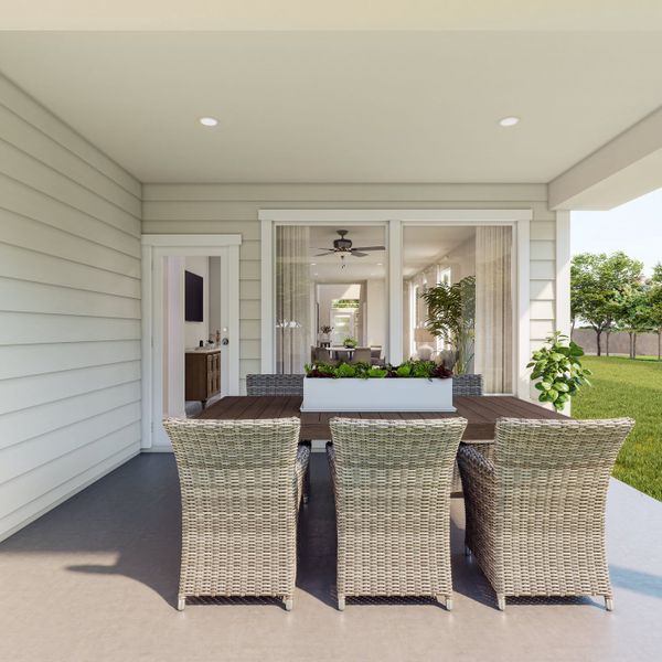 Exterior details and patio area of a home in Mason Woods, Cypress (Image 3). Exterior details and patio area of a home in Mason Woods, Cypress (Image 3).