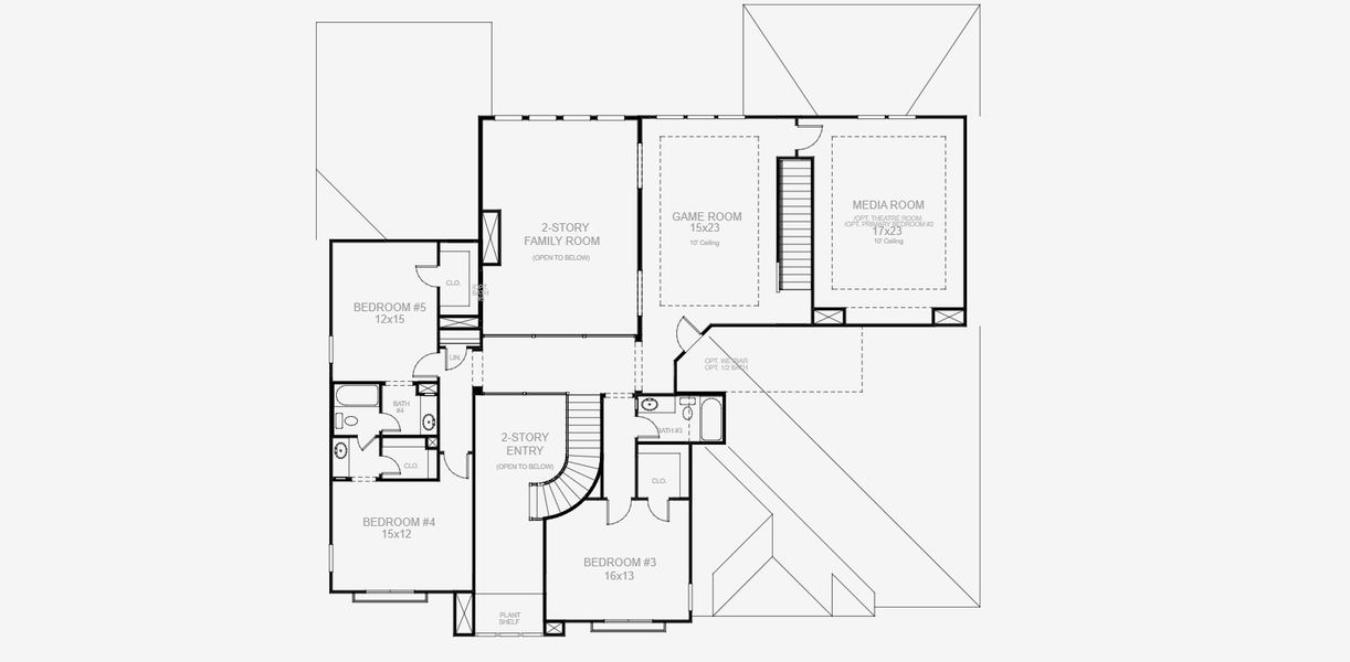2D floor plan layout for the 4931S by Perry Homes in Bristol Valley, Rockwall, TX (Image 5). 2D floor plan layout for the 4931S by Perry Homes in Bristol Valley, Rockwall, TX (Image 5).