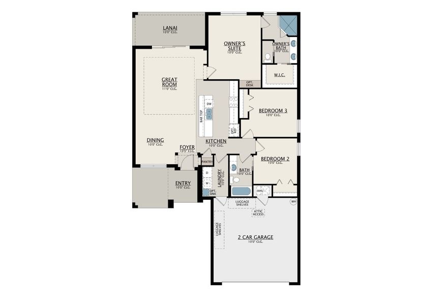 2D floor plan layout for the Harbour by Medallion Home in The Willows Single-Family Homes, Parrish, FL (Image 4).