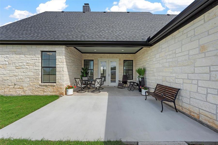 View of patio featuring french doors View of patio featuring french doors