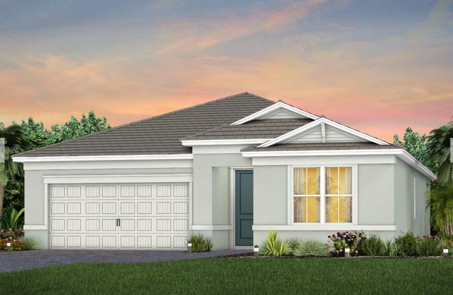 Front exterior of a new home in Harbor Isle, Vero Beach, FL, highlighting curb appeal (Image 1). Front exterior of a new home in Harbor Isle, Vero Beach, FL, highlighting curb appeal (Image 1).