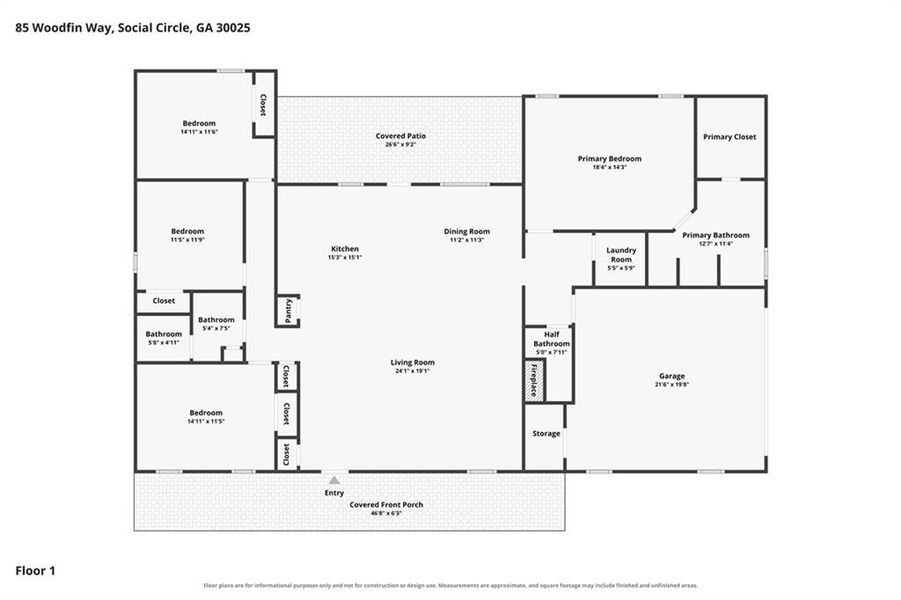 2D floor plan layout of this home in , Social Circle, GA (Image 5).