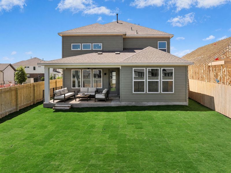Exterior details and patio area of a home in Santa Rita Ranch, Liberty Hill (Image 3).