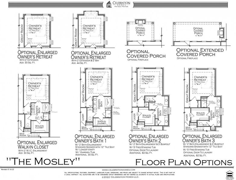 2D floor plan layout for the Mosley by Celebration Homes in South Haven, Murfreesboro, TN (Image 8).