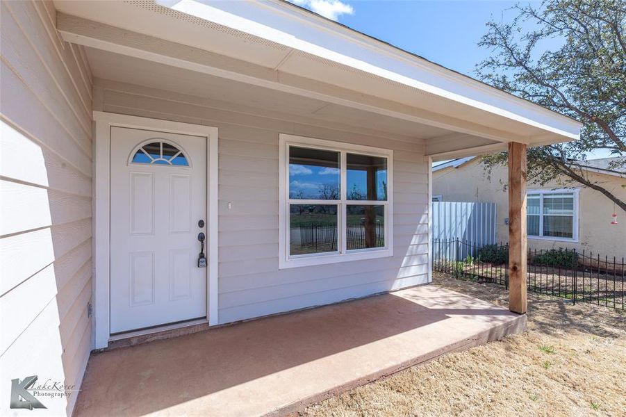 Front exterior of a new home in , Abilene, TX, highlighting curb appeal (Image 2). Front exterior of a new home in , Abilene, TX, highlighting curb appeal (Image 2).