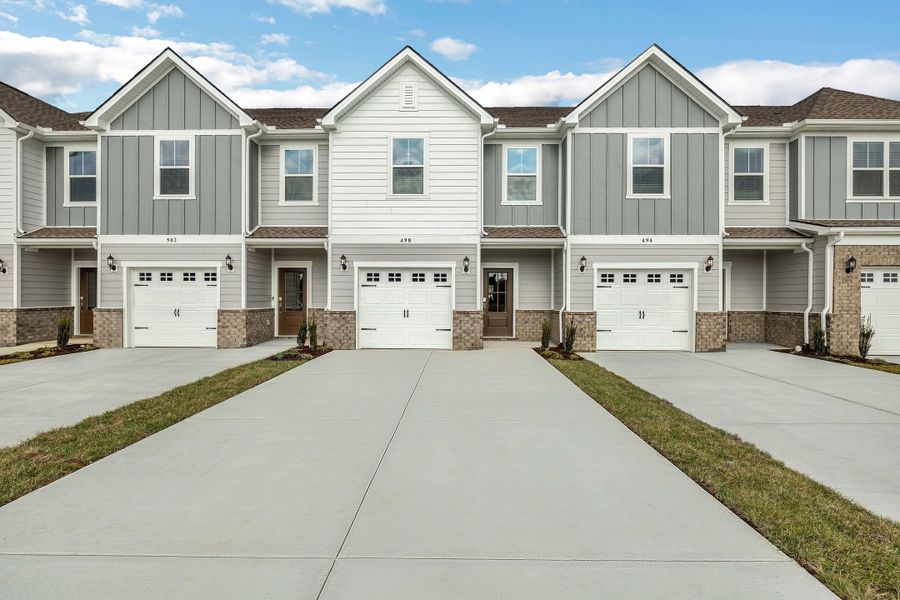 Front exterior of a new home in Cedar Grove Village, Smyrna, TN, highlighting curb appeal (Image 1). Front exterior of a new home in Cedar Grove Village, Smyrna, TN, highlighting curb appeal (Image 1).