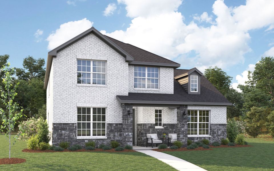 The Lavon - Traditional with Stone Elevation The Lavon - Traditional with Stone Elevation