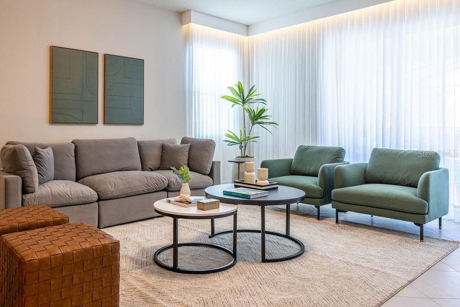 Furnished interior view inside a new home in , Clermont (Image 77).